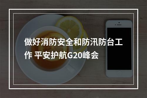 做好消防安全和防汛防台工作 平安护航G20峰会