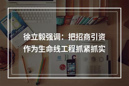 徐立毅强调：把招商引资作为生命线工程抓紧抓实