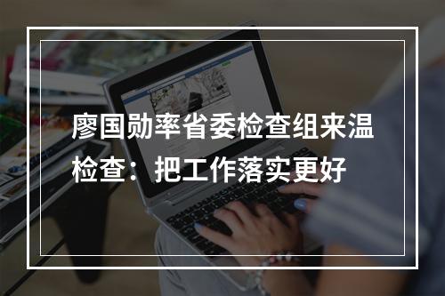 廖国勋率省委检查组来温检查：把工作落实更好