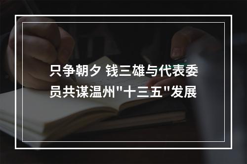 只争朝夕 钱三雄与代表委员共谋温州