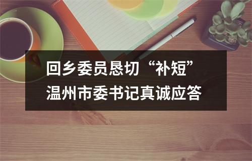 回乡委员恳切“补短” 温州市委书记真诚应答