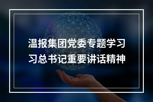温报集团党委专题学习习总书记重要讲话精神