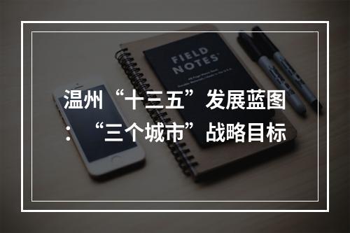 温州“十三五”发展蓝图：“三个城市”战略目标