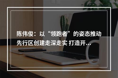 陈伟俊：以“领跑者”的姿态推动先行区创建走深走实 打造开放高地、创新高地、民营经济高地