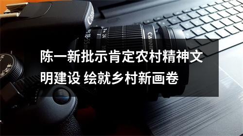 陈一新批示肯定农村精神文明建设 绘就乡村新画卷