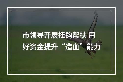 市领导开展挂钩帮扶 用好资金提升“造血”能力