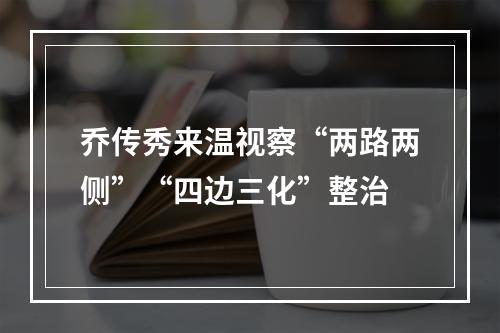 乔传秀来温视察“两路两侧”“四边三化”整治