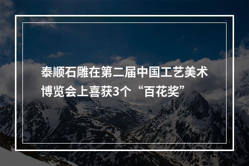 泰顺石雕在第二届中国工艺美术博览会上喜获3个“百花奖”