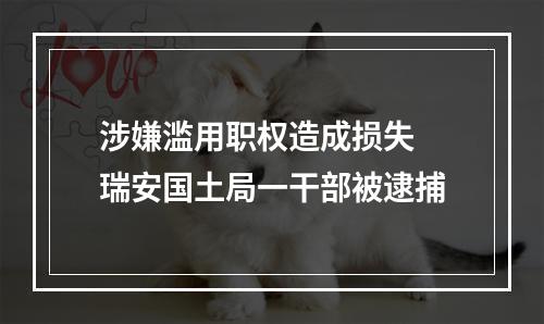 涉嫌滥用职权造成损失 瑞安国土局一干部被逮捕