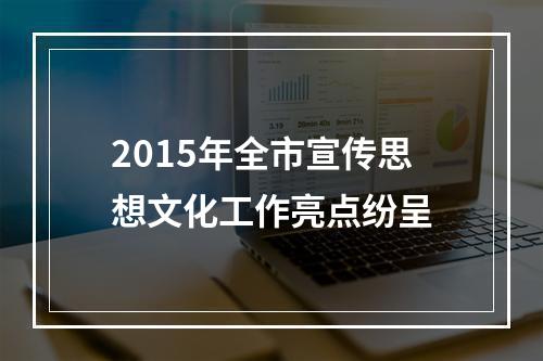 2015年全市宣传思想文化工作亮点纷呈