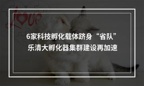 6家科技孵化载体跻身“省队” 乐清大孵化器集群建设再加速