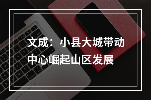 文成：小县大城带动中心崛起山区发展