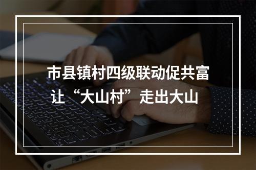 市县镇村四级联动促共富 让“大山村”走出大山