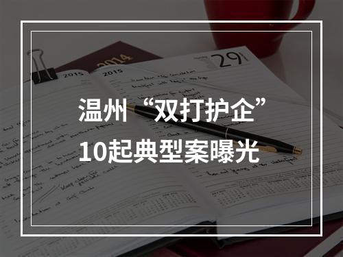 温州“双打护企”10起典型案曝光