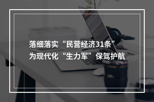 落细落实“民营经济31条” 为现代化“生力军”保驾护航