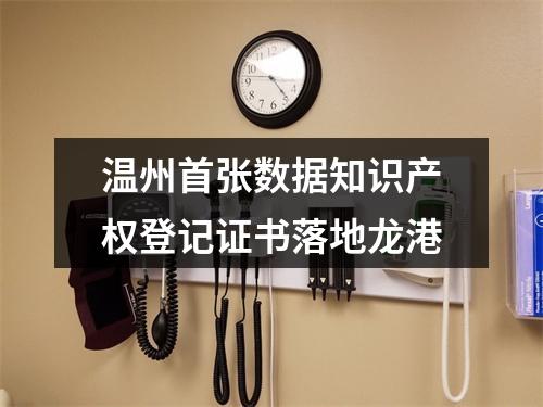 温州首张数据知识产权登记证书落地龙港