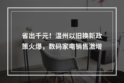 省出千元！温州以旧换新政策火爆，数码家电销售激增