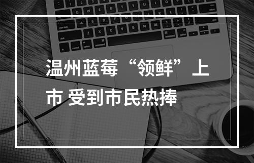 温州蓝莓“领鲜”上市 受到市民热捧