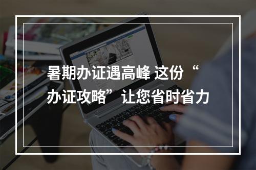 暑期办证遇高峰 这份“办证攻略”让您省时省力