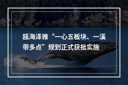 瓯海泽雅“一心五板块、一溪带多点”规划正式获批实施