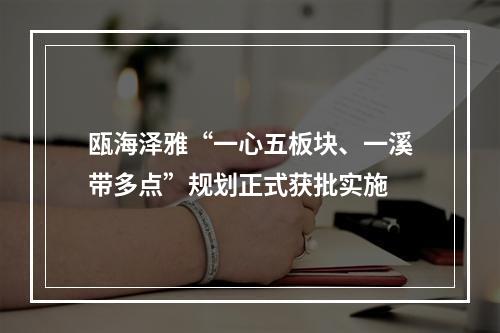 瓯海泽雅“一心五板块、一溪带多点”规划正式获批实施