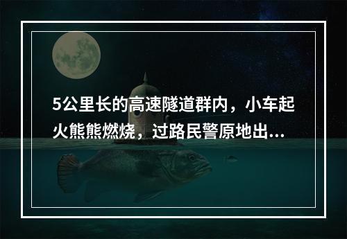 5公里长的高速隧道群内，小车起火熊熊燃烧，过路民警原地出警力挽狂澜