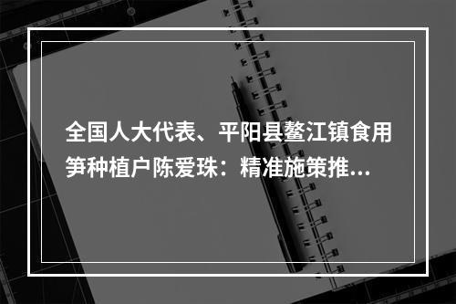 全国人大代表、平阳县鳌江镇食用笋种植户陈爱珠：精准施策推动低收入农户增收