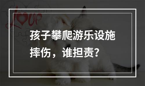 孩子攀爬游乐设施摔伤，谁担责？