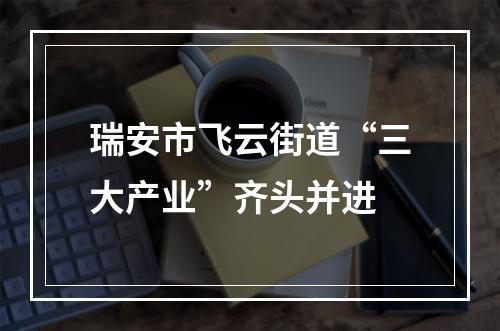 瑞安市飞云街道“三大产业”齐头并进