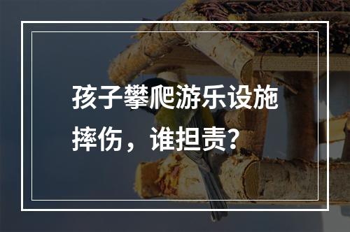 孩子攀爬游乐设施摔伤，谁担责？