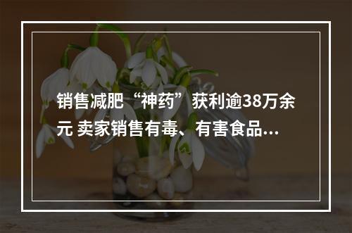 销售减肥“神药”获利逾38万余元 卖家销售有毒、有害食品获刑10年