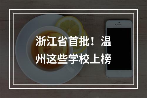 浙江省首批！温州这些学校上榜