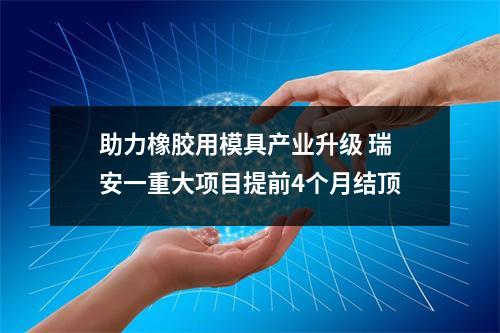 助力橡胶用模具产业升级 瑞安一重大项目提前4个月结顶