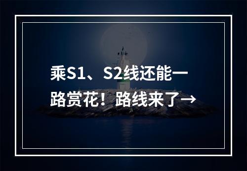 乘S1、S2线还能一路赏花！路线来了→