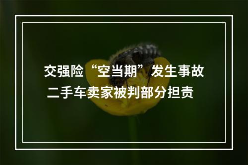 交强险“空当期”发生事故 二手车卖家被判部分担责