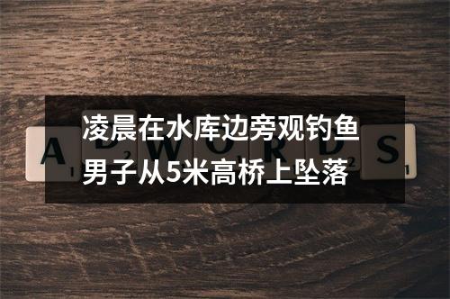 凌晨在水库边旁观钓鱼 男子从5米高桥上坠落