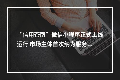 “信用苍南”微信小程序正式上线运行 市场主体首次纳为服务对象