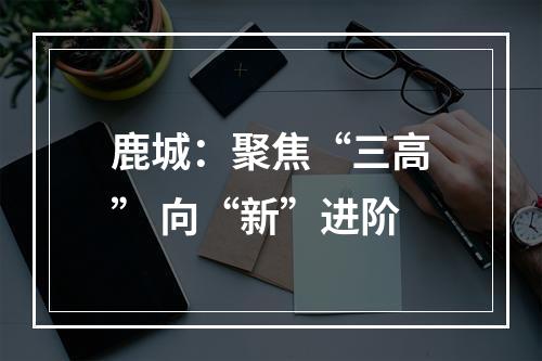 鹿城：聚焦“三高” 向“新”进阶