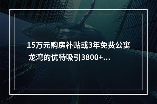 15万元购房补贴或3年免费公寓 龙湾的优待吸引3800+武汉学子