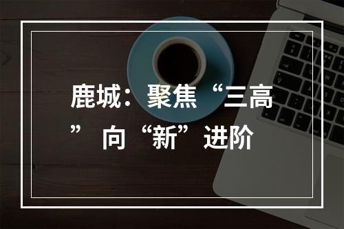 鹿城：聚焦“三高” 向“新”进阶