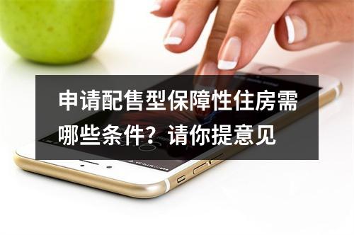 申请配售型保障性住房需哪些条件？请你提意见