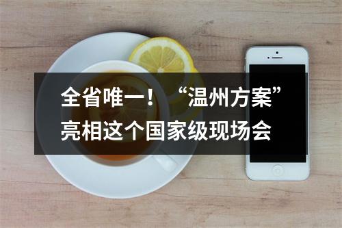 全省唯一！“温州方案”亮相这个国家级现场会