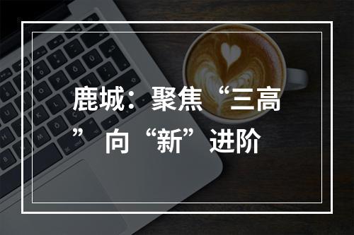 鹿城：聚焦“三高” 向“新”进阶