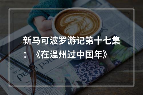 新马可波罗游记第十七集：《在温州过中国年》