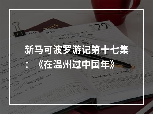 新马可波罗游记第十七集：《在温州过中国年》
