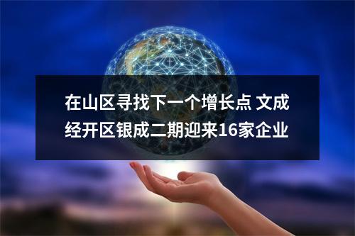 在山区寻找下一个增长点 文成经开区银成二期迎来16家企业
