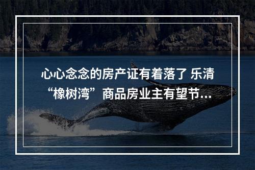心心念念的房产证有着落了 乐清“橡树湾”商品房业主有望节后拿证
