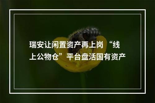 瑞安让闲置资产再上岗 “线上公物仓”平台盘活国有资产