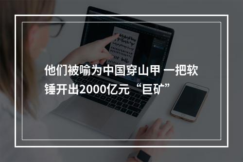 他们被喻为中国穿山甲 一把软锤开出2000亿元“巨矿”