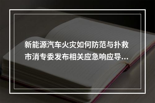新能源汽车火灾如何防范与扑救 市消专委发布相关应急响应导引
